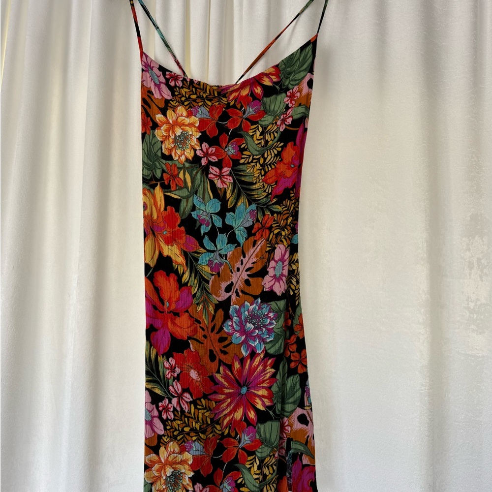 O’Neill Black Tropical Floral Maxi Slip Dress